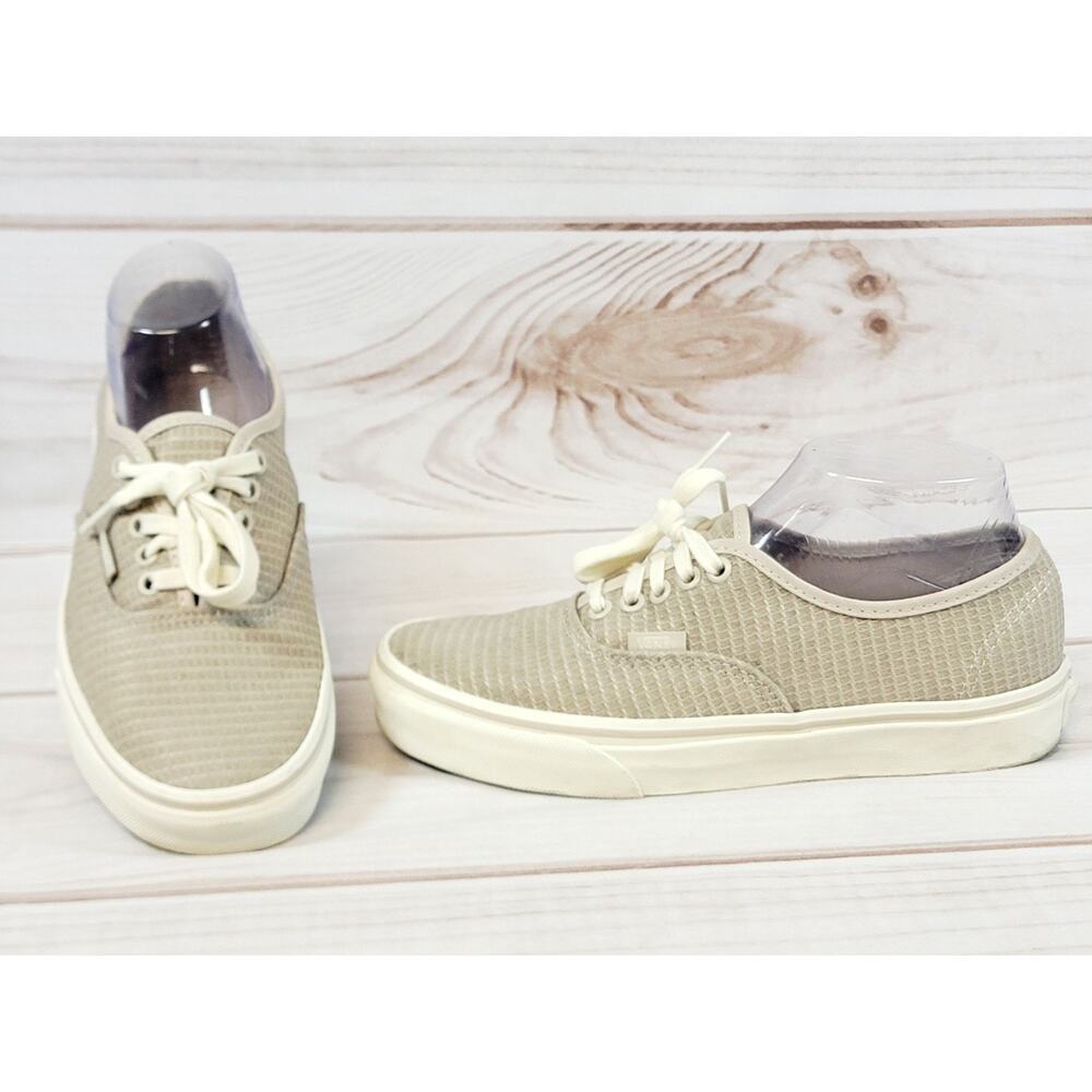 Vans Authentic Shoes Womens 8 Mens 6.5 Woven Rainy Day Sneakers Beige Low 721356